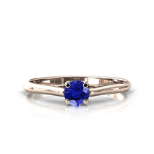 Charger l'image dans la galerie, Solitaire X en or rose 750 serti d'une Tanzanite de 4 mm