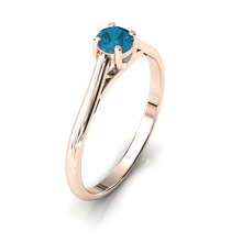 Charger l'image dans la galerie, Solitaire X en or rose 750 serti d'une Topaze Blue London de 4 mm