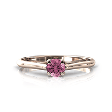Charger l'image dans la galerie, Solitaire X en or rose 750 serti d'une Tourmaline de 4 mm