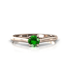 Charger l'image dans la galerie, Solitaire X en or rose 750 serti d'un Grenat Tsavorite de 4 mm