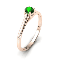 Charger l'image dans la galerie, Solitaire X en or rose 750 serti d'un Grenat Tsavorite de 4 mm