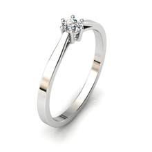 Charger l'image dans la galerie, Solitaire en or blanc palladié 750 serti d'un diamant de 3,5 mm