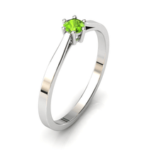 Charger l'image dans la galerie, Solitaire en or blanc palladié 750 serti d'un Péridot de 3,5 mm