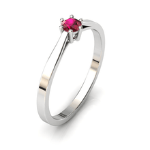 Charger l'image dans la galerie, Solitaire en or blanc palladié 750 serti d'un Rubis de 3,5 mm