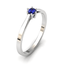 Charger l'image dans la galerie, Solitaire en or blanc palladié 750 serti d'un Saphir de 3,5 mm