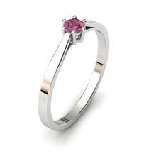 Charger l'image dans la galerie, Solitaire en or blanc palladié 750 serti d'une Tourmaline de 3,5 mm