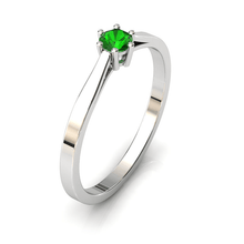 Charger l'image dans la galerie, Solitaire en or blanc palladié 750 serti d'un grenat Tsavorite de 3,5 mm