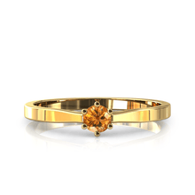 Charger l'image dans la galerie, Solitaire en or jaune 750 serti d'une Citrine de 3,5 mm
