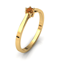Charger l'image dans la galerie, Solitaire en or jaune 750 serti d'une Citrine de 3,5 mm