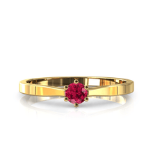 Charger l'image dans la galerie, Solitaire en or jaune 750 serti d'un Rubis de 3,5 mm