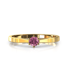 Charger l'image dans la galerie, Solitaire en or jaune 750 serti d'une Tourmaline de 3,5 mm