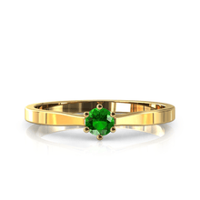 Charger l'image dans la galerie, Solitaire en or jaune 750 serti d'un grenat Tsavorite de 3,5 mm