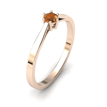 Charger l'image dans la galerie, Solitaire en or rose 750 serti d'une Citrine de 3,5 mm