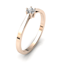 Charger l'image dans la galerie, Solitaire en or rose 750 serti d'un diamant de 3,5 mm