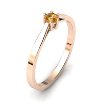 Charger l'image dans la galerie, Solitaire en or rose 750 serti d'un grenat Spessartite de 3,5 mm