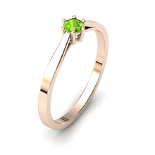 Charger l'image dans la galerie, Solitaire en or rose 750 serti d'un Péridot de 3,5 mm