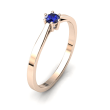 Charger l'image dans la galerie, Solitaire en or rose 750 serti d'un Saphir de 3,5 mm