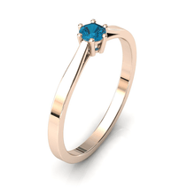 Charger l'image dans la galerie, Solitaire en or rose 750 serti d'une Topaze Blue London de 3,5 mm