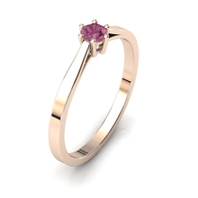 Charger l'image dans la galerie, Solitaire en or rose 750 serti d'une Tourmaline de 3,5 mm