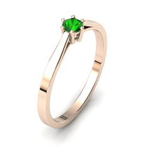 Charger l'image dans la galerie, Solitaire en or rose 750 serti d'un grenat Tsavorite de 3,5 mm