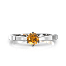 Charger l'image dans la galerie, Solitaire en or blanc palladié 750 serti d'un grenat Spessartite de 4,5 mm