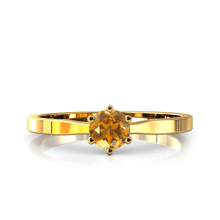 Charger l'image dans la galerie, Solitaire en or jaune 750 serti d'un grenat Spessartite de 4,5 mm