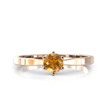 Charger l'image dans la galerie, Solitaire en or rose 750 serti d'un grenat Spessartite de 4,5 mm