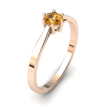 Charger l'image dans la galerie, Solitaire en or rose 750 serti d'un grenat Spessartite de 4,5 mm