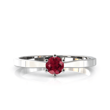 Charger l'image dans la galerie, Solitaire en or blanc palladié 750 serti d'un rubis de 4 mm