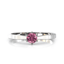 Charger l'image dans la galerie, Solitaire en or blanc palladié 750 serti d'une tourmaline de 4 mm