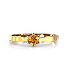 Charger l'image dans la galerie, Solitaire en or jaune 750 serti d'une citrine de 4 mm