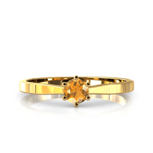 Charger l'image dans la galerie, Solitaire en or jaune 750 serti d'un grenat Spessartite de 4 mm