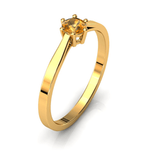 Charger l'image dans la galerie, Solitaire en or jaune 750 serti d'un grenat Spessartite de 4 mm
