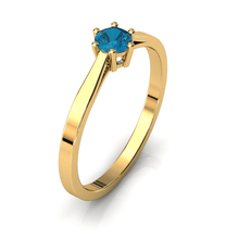 Charger l'image dans la galerie, Solitaire en or jaune 750 serti d'une topaze de 4 mm