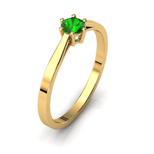 Charger l'image dans la galerie, Solitaire en or jaune 750 serti d'une tsavorite de 4 mm