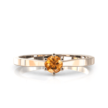 Charger l'image dans la galerie, Solitaire en or rose 750 serti d'une citrine de 4 mm