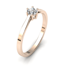 Charger l'image dans la galerie, Solitaire en or rose 750 serti d'un diamant de 4 mm