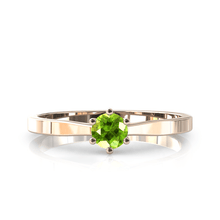 Charger l'image dans la galerie, Solitaire en or rose 750 serti d'un péridot de 4 mm