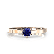 Charger l'image dans la galerie, Solitaire en or rose 750 serti d'un saphir de 4 mm