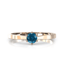 Charger l'image dans la galerie, Solitaire en or rose 750 serti d'une topaze de 4 mm