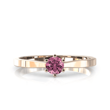 Charger l'image dans la galerie, Solitaire en or rose 750 serti d'une tourmaline de 4 mm