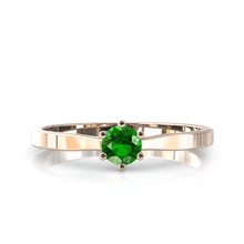 Charger l'image dans la galerie, Solitaire en or rose 750 serti d'une tsavorite de 4 mm