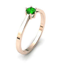 Charger l'image dans la galerie, Solitaire en or rose 750 serti d'une tsavorite de 4 mm