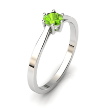 Charger l'image dans la galerie, Solitaire en or blanc palladié 750 serti d'un Péridot de 4,5 mm