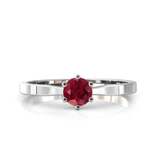 Charger l'image dans la galerie, Solitaire en or blanc palladié 750 serti d'un Rubis de 4,5 mm