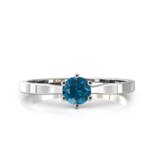 Charger l'image dans la galerie, Solitaire en or blanc palladié 750 serti d'une topaze de 4,5 mm