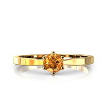 Charger l'image dans la galerie, Solitaire en or jaune 750 serti d'une citrine de 4,5 mm