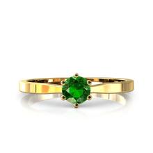 Charger l'image dans la galerie, Solitaire en or jaune 750 serti d'une tsavorite de 4,5 mm