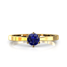 Charger l'image dans la galerie, Solitaire en or jaune 750 serti d'un Saphir de 4,5 mm