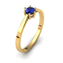 Charger l'image dans la galerie, Solitaire en or jaune 750 serti d'un Saphir de 4,5 mm